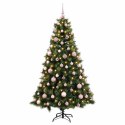 VidaXL Sztuczna choinka z bombką 210 cm 300 LED Ciepła biel