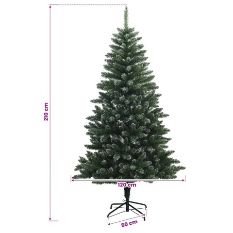 VidaXL Sztuczna choinka z bombkami 210 cm 300 LED Ciepła biel