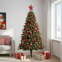 VidaXL Sztuczna choinka z bombkami 210 cm 300 LED Ciepła biel