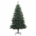 VidaXL Sztuczna choinka z bombkami 210 cm 300 LED Ciepła biel