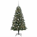 VidaXL Sztuczna choinka z bombkami 210 cm 300 LED Ciepła biel