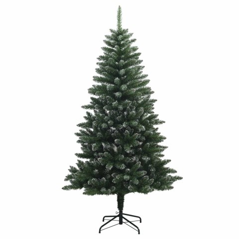 VidaXL Sztuczna choinka z bombkami 210 cm 300 LED Ciepła biel