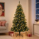VidaXL Sztuczna choinka z zawiasami 210 cm 300 LED Ciepła biel