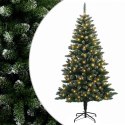 VidaXL Sztuczna choinka z zawiasami 210 cm 300 LED Ciepła biel