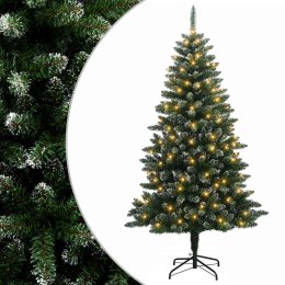 VidaXL Sztuczna choinka z zawiasami 210 cm 300 LED Ciepła biel