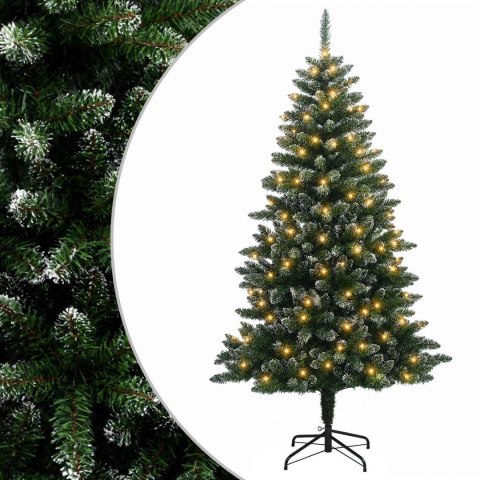 VidaXL Sztuczna choinka z zawiasami 210 cm 300 LED Ciepła biel