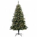 VidaXL Sztuczna choinka z zawiasami 210 cm 300 LED Ciepła biel