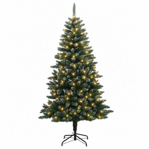 VidaXL Sztuczna choinka z zawiasami 210 cm 300 LED Ciepła biel