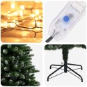VidaXL Sztuczna choinka z zawiasami 210 cm 300 LED Ciepła biel