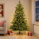 VidaXL Sztuczna choinka z zawiasami 210 cm 300 LED Ciepła biel