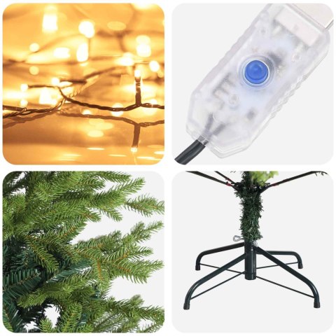 VidaXL Sztuczna choinka z zawiasami 210 cm 300 LED Ciepła biel
