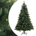 VidaXL Sztuczna choinka z zawiasami 210 cm PVC i Metal zielony