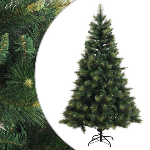 VidaXL Sztuczna choinka z zawiasami 210 cm PVC i Metal zielony