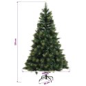 VidaXL Sztuczna choinka z zawiasami 210 cm PVC i Metal zielony
