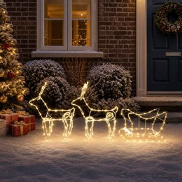VidaXL Dekoracja świąteczna z reniferem i sanie LOVIISA 240 LED