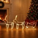 VidaXL Dekoracja świąteczna z reniferem i sanie LOVIISA 240 LED