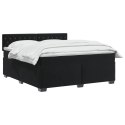 VidaXL Łóżko Box Spring z materacem i LED Czarny 180 x 200 cm Welur