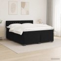 VidaXL Łóżko Box Spring z materacem i LED Czarny 180 x 200 cm Welur