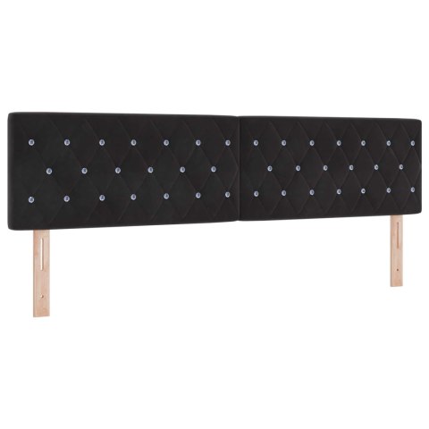 VidaXL Łóżko Box Spring z materacem i LED Czarny 180 x 200 cm Welur