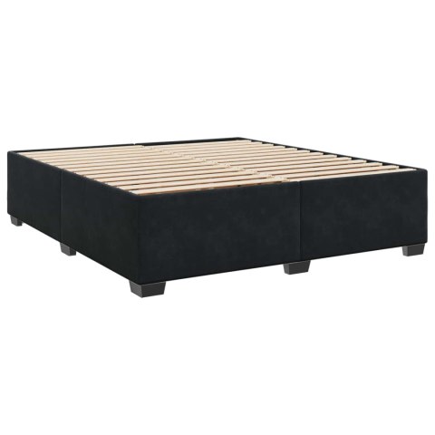 VidaXL Łóżko Box Spring z materacem i LED Czarny 180 x 200 cm Welur