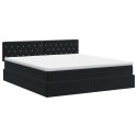 VidaXL Łóżko ottoman z materacem Czarny 180 x 200 cm Welur