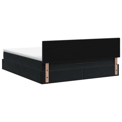 VidaXL Łóżko ottoman z materacem Czarny 180 x 200 cm Welur