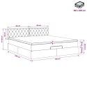 VidaXL Łóżko ottoman z materacem Czarny 180 x 200 cm Welur