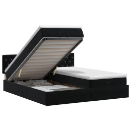 VidaXL Łóżko ottoman z materacem Z zagłówkiem 2 pcs Czarny Welur