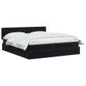 VidaXL Łóżko ottoman z materacem Z zagłówkiem 2 pcs Czarny Welur
