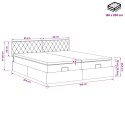 VidaXL Łóżko ottoman z materacem Z zagłówkiem 2 pcs Czarny Welur