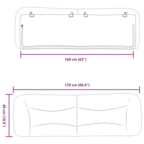 VidaXL Poduszka na wezgłowie, Hvar, biała, 160 cm, sztuczna skóra