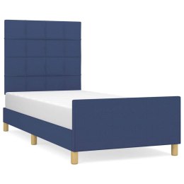 VidaXL Rama łóżka bez materaca Niebieska 90x190 cm Tkanina