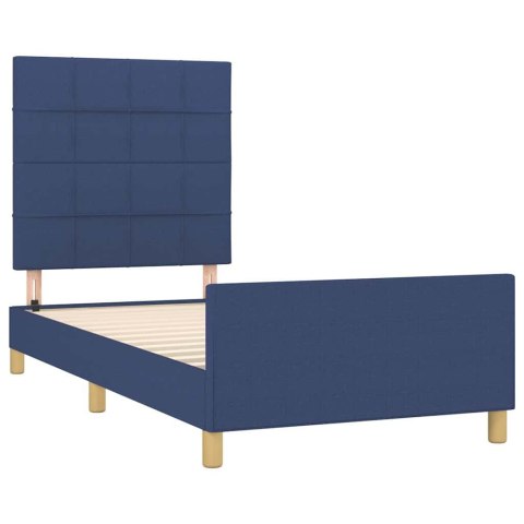 VidaXL Rama łóżka bez materaca Niebieska 90x190 cm Tkanina