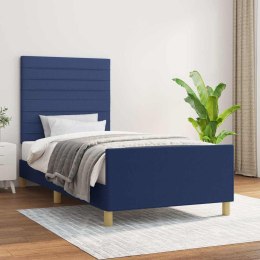 VidaXL Rama łóżka bez materaca Niebieska 90x190 cm Tkanina