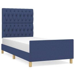 VidaXL Rama łóżka bez materaca Niebieska 90x190 cm Tkanina