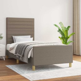 VidaXL Rama łóżka bez materaca, taupe, 100x200 cm, obita tkaniną