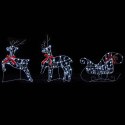 VidaXL Renifer świąteczny z saniami 5 szt. 230 LED Zimna biel