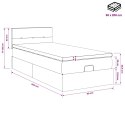 VidaXL Łóżko ottoman z materacem kremowy 90 x 200 cm tkanina