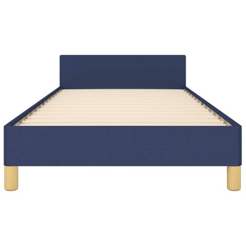 VidaXL Rama łóżka z zagłówkiem bez materaca niebieska 90x190cm tkaniną