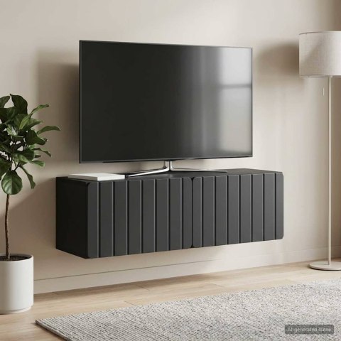 VidaXL Szafka RTV montowana na ścianie 98 x 31 x 30 cm Czarny
