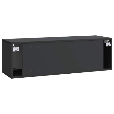 VidaXL Szafka RTV montowana na ścianie 98 x 31 x 30 cm Czarny