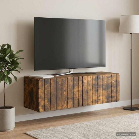 VidaXL Szafka RTV montowana na ścianie 98 x 31 x 30 cm Dąb wędzony