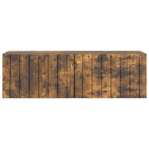 VidaXL Szafka RTV montowana na ścianie 98 x 31 x 30 cm Dąb wędzony