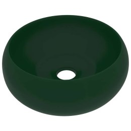 VidaXL Luksusowa, okrągła umywalka, matowa zieleń, 40x15 cm, ceramika