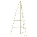 VidaXL Metalowa choinka świąteczna KUOPIO 140 cm Stal złoty