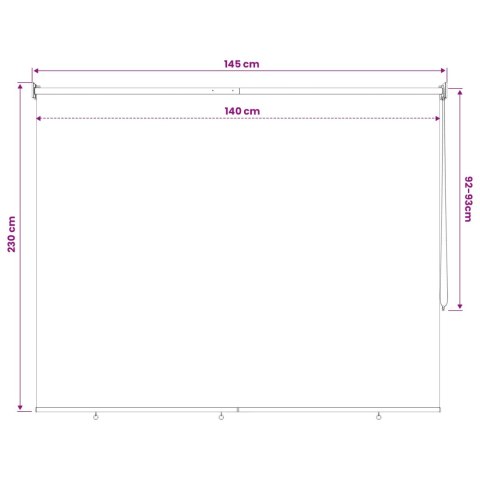 ROLETA ZEWNĘTRZNA, 145(SZER.)X230(WYS.) CM, BRĄZOWA, HDPE