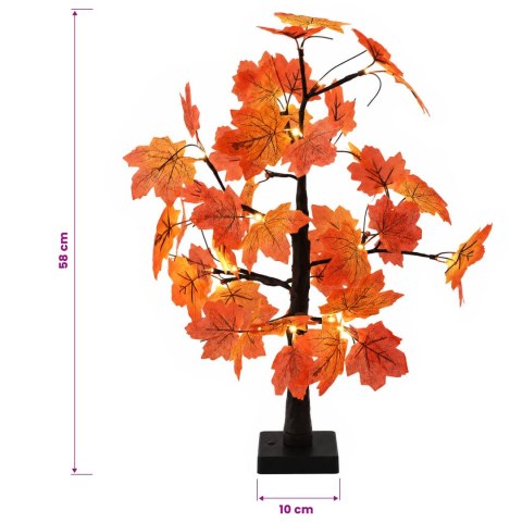 VidaXL Choinka LED drzewko klonowe 2 szt. brązowy 58 cm