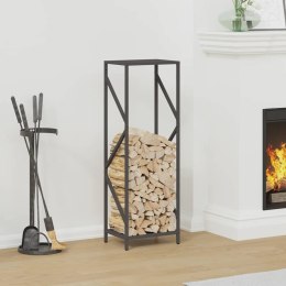 VidaXL Stojak na drewno opałowe czarny 34x25x100 cm