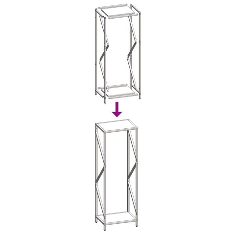 VidaXL Stojak na drewno opałowe czarny 34x25x100 cm