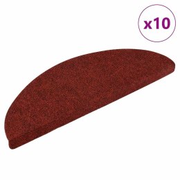 VidaXL Maty na schody samoprzylepne 10 szt. 56x17x3cm bordowo-czerwone